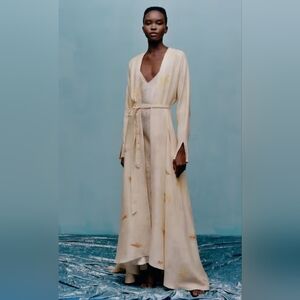 NWT Zara CFDA/VOGUE Limited Edition Tie Dye Kimono Robe Womens Med / Large Cream
